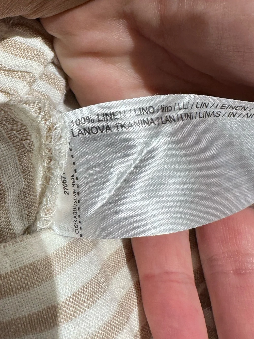Mango MNG Linen Overalls, Cream Stripe, Women's Sm